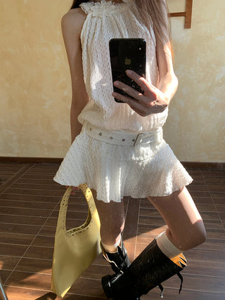 white halter dress