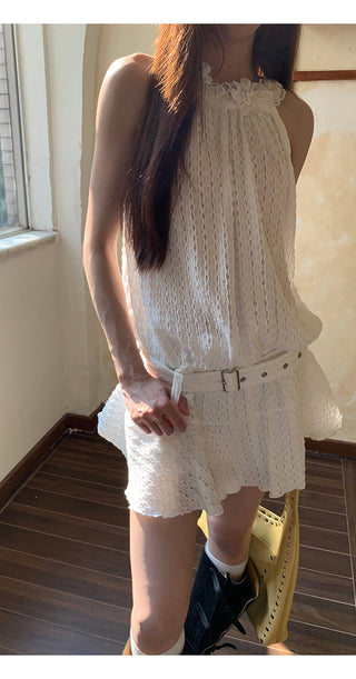 white halter dress