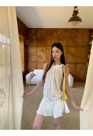 white halter dress