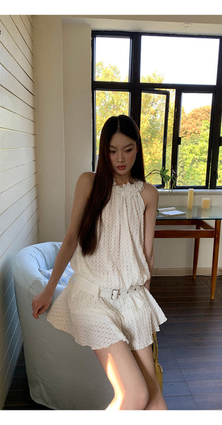 white halter dress