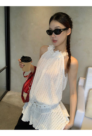 white halter dress