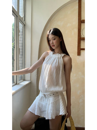 white halter dress