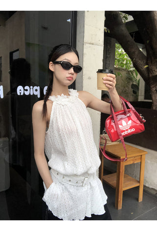 white halter dress