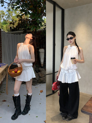 white halter dress