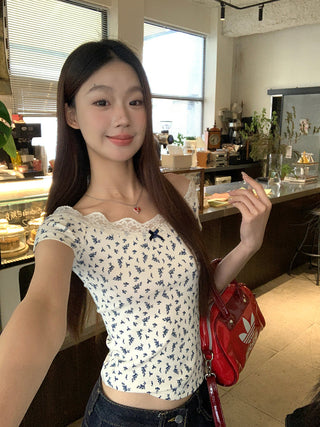 white floral tee