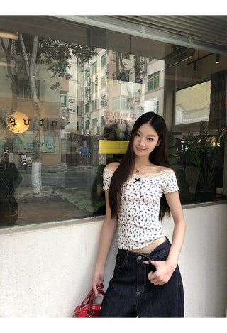 white floral tee