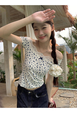 white floral tee