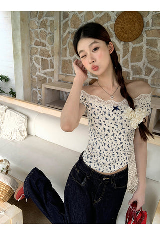 white floral tee