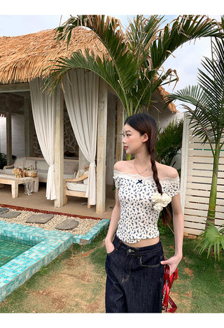 white floral tee