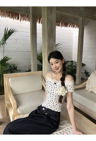 white floral tee