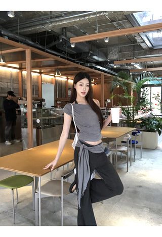gray slim-fit tee