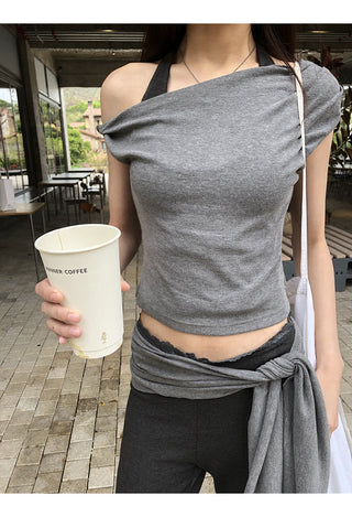 gray slim-fit tee