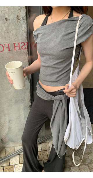 gray slim-fit tee