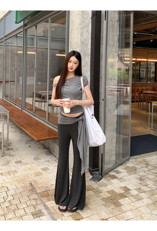 gray slim-fit tee
