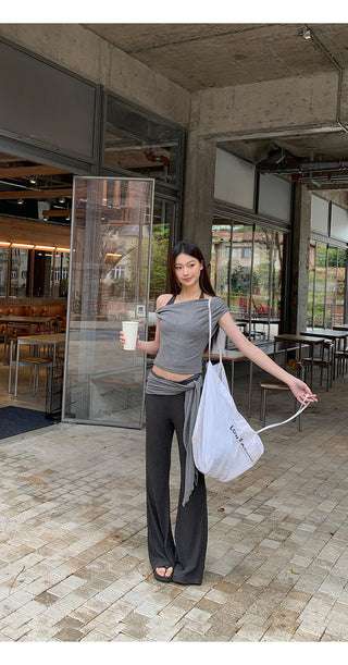 gray slim-fit tee