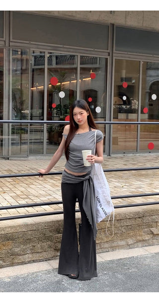 gray slim-fit tee