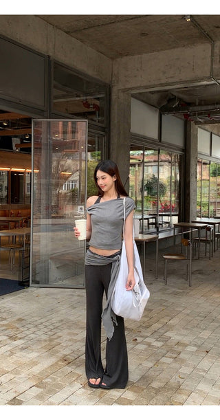 gray slim-fit tee