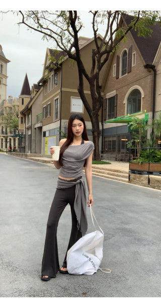 gray slim-fit tee