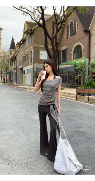 gray slim-fit tee