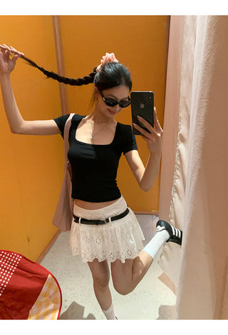 white cotton skirt