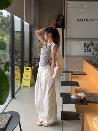 white wide pants