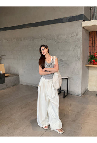 white wide pants