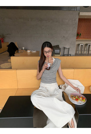 white wide pants