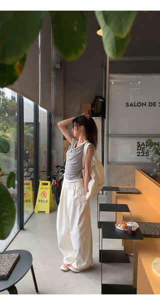 white wide pants