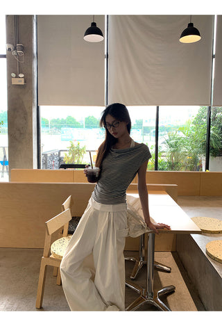 white wide pants