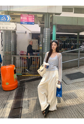 white wide pants