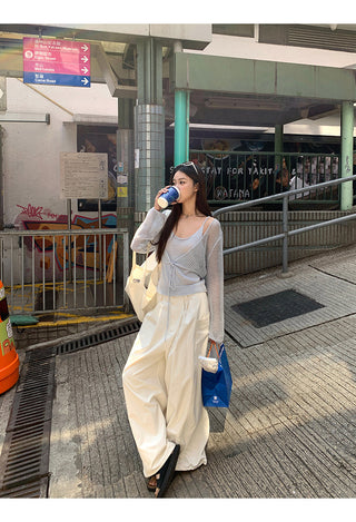 white wide pants
