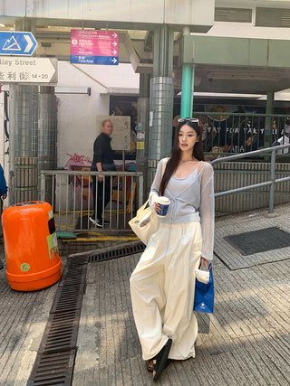 white wide pants
