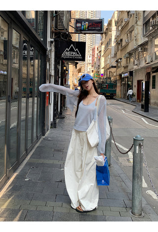 white wide pants