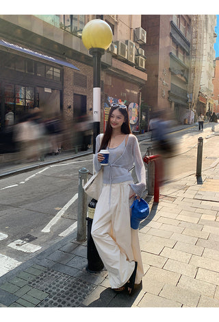 white wide pants