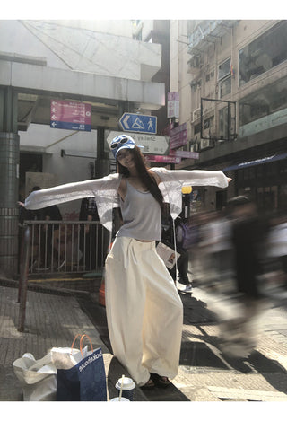 white wide pants