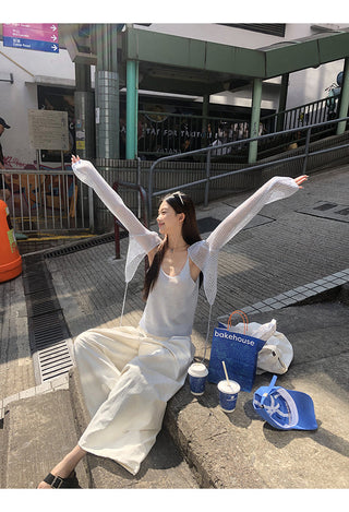 white wide pants