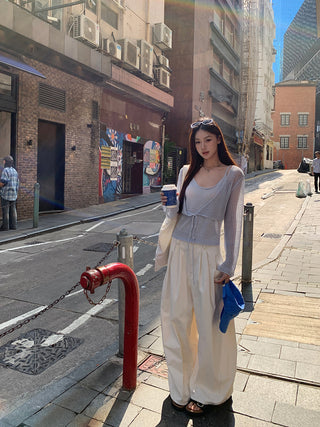 white wide pants