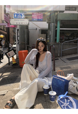 white wide pants