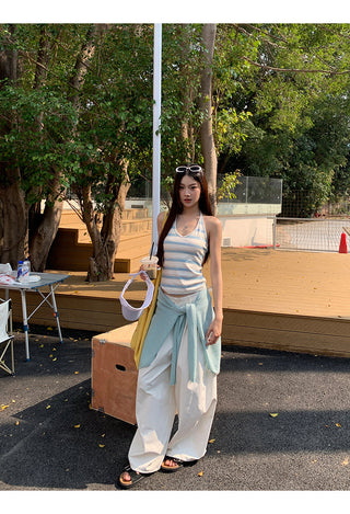 white wide pants