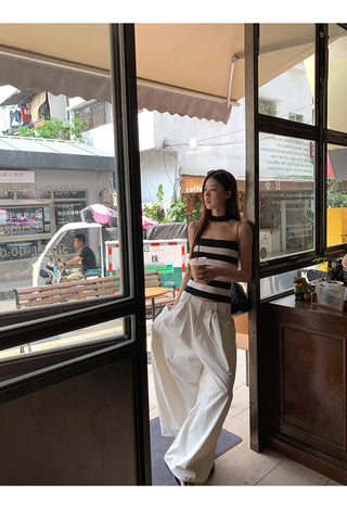 white wide pants