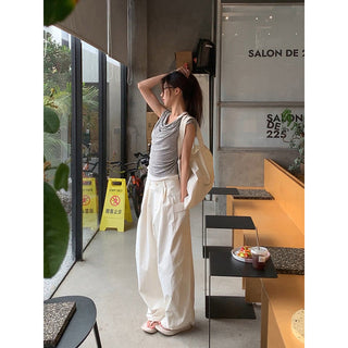 white wide pants