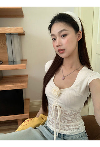 French lace tee
