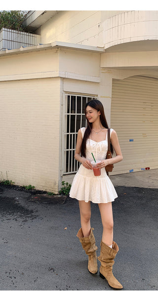 white A-line dress 02