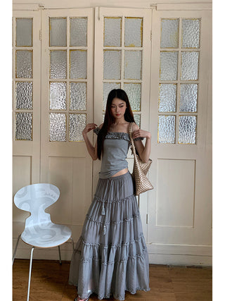 gray gauze dress