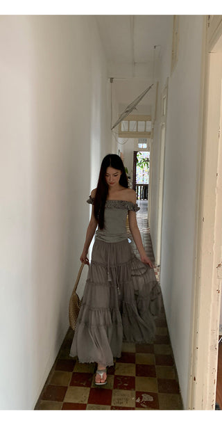 gray gauze dress