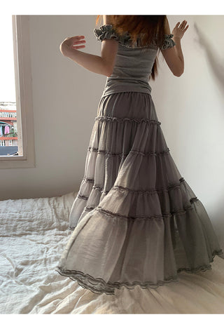 gray gauze dress