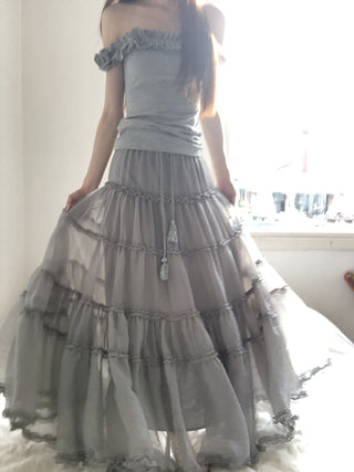 gray gauze dress
