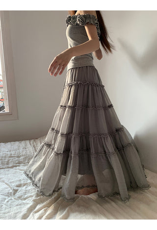 gray gauze dress