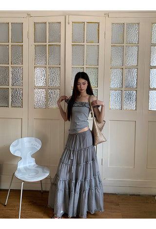 gray gauze dress