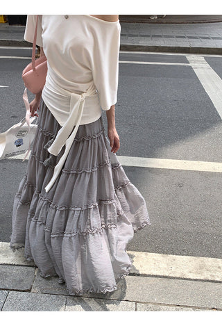 gray gauze dress